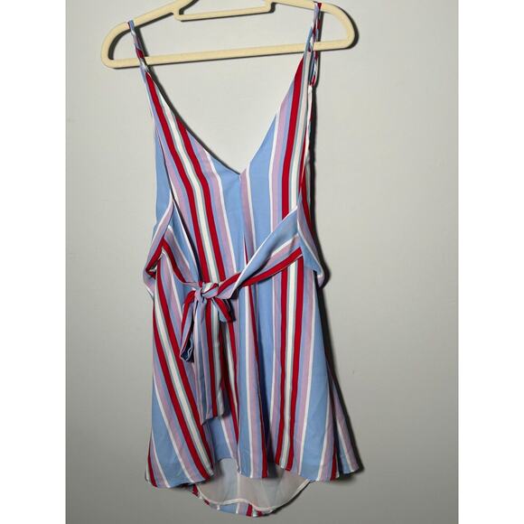 NWT Lulu’s Women's Set Sail Light Blue Multi Striped‎ Tie-Back Mini Dress Size S - Picture 4 of 8